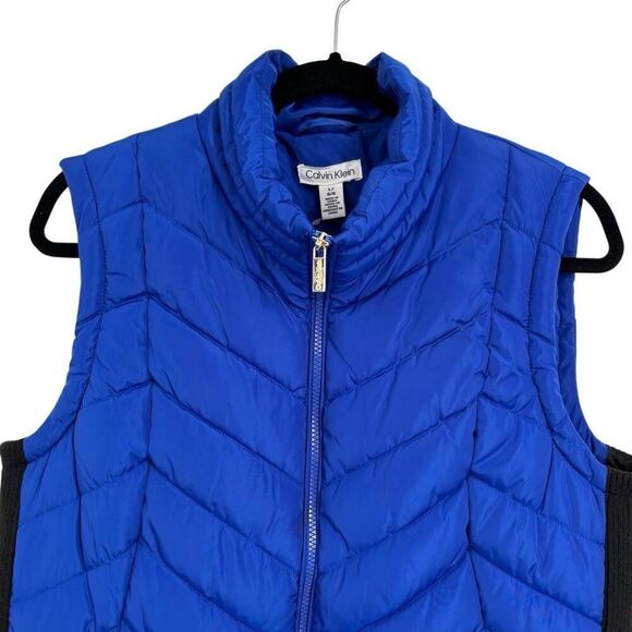 Calvin Klein Full Zip Puffer Vest Blue Size Large NWT - Picture 3 of 8